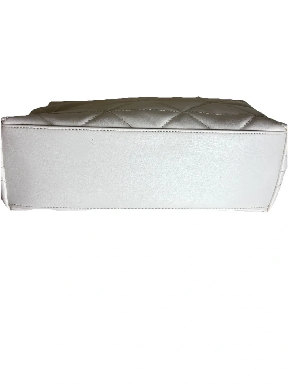 Steve Madden Quilted Shoulder Bag Off White Gold Chain Strap Faux Leather